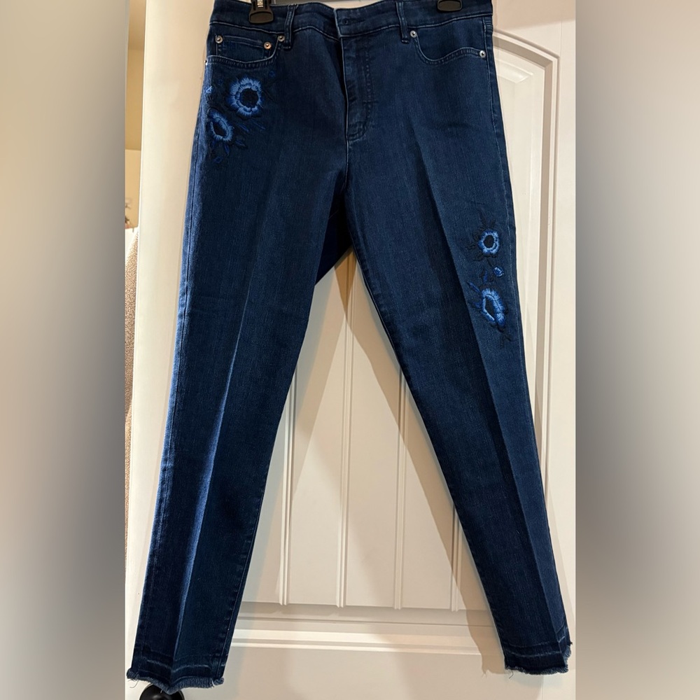 Lauren Ralph Lauren Distressed Dark Blue Jeans